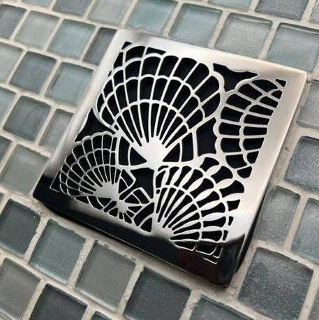 Seashells Design Ebbe replacement on tile Designer Drains