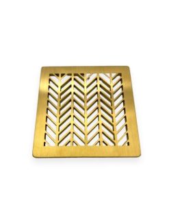 Wheat-No.-2-square-shower-drain-brushed-brass_Designer-Drains