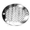 4 Inch Round Shower Drain Replacement,Wheat No. 2, Polished Stainless,_Designer Drains