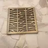 Zebra square shower drain custom 3.6 Schluter replacement, no holes, champagne bronze