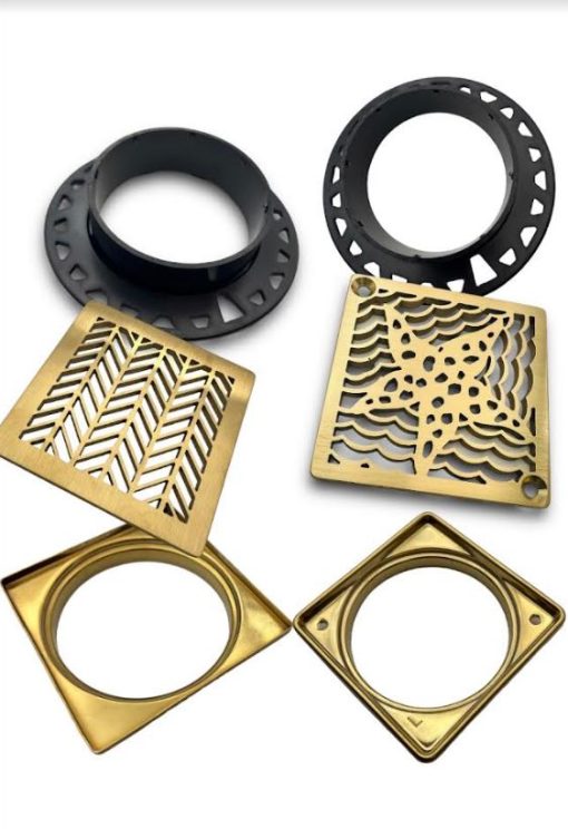 Schluter Kits Brushed Brass PVD Coating Designer Drains