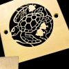 Turtle-4-inch-square-brushed-brass-clearance_Designer-Drains
