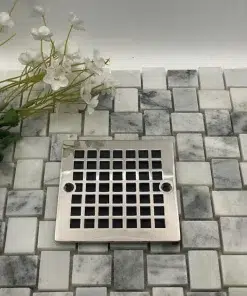 Geometric No. 7, Oatey 42320 shower drain cover, polished nickel by Designer Drains