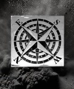 Rose Compass Shower Drain Cover, Polished Stainless Steel Designer Drains