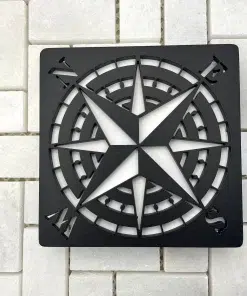 Square Shower Drain Replacement For Schluter-Kerdi Compass Rose Design by Designer Drains