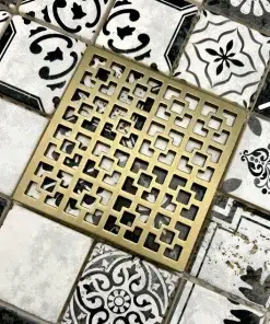 Square Drain in Champagne Bronze Finish.