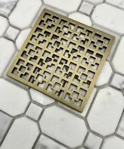 Square Drain in Champagne Bronze Finish.