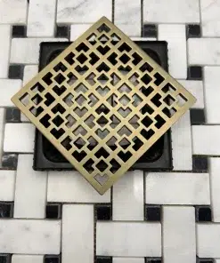 Square Drain in Champagne Bronze Finish.