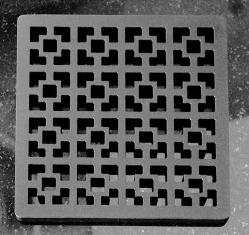 Geometric No 1 square shower drain matte black by Designer Drains