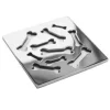 Dog Bones square shower drain cover polished stainless steel by Designer Drains