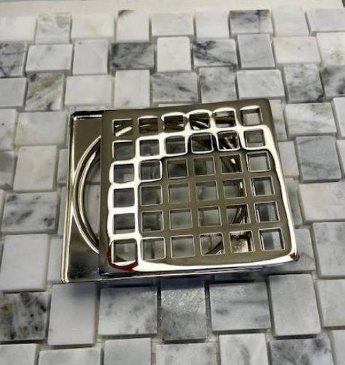 Geometric No. 7 Made to fit Schluter system Polished Nickel by Designer Drains