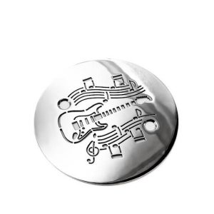 Guitar and Music Notes 4.25-inch round shower drain polished stainless steel