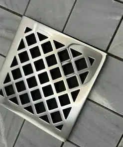 Diamonds square shower drain polished stainless steel