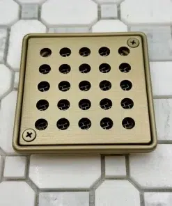 Geometric Circles Shower drain kit replacement for Schluter Kerdi Champagne Bronze Option 1