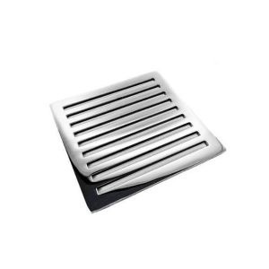 Verticals FloFX square shower drain polished stainless steel on white