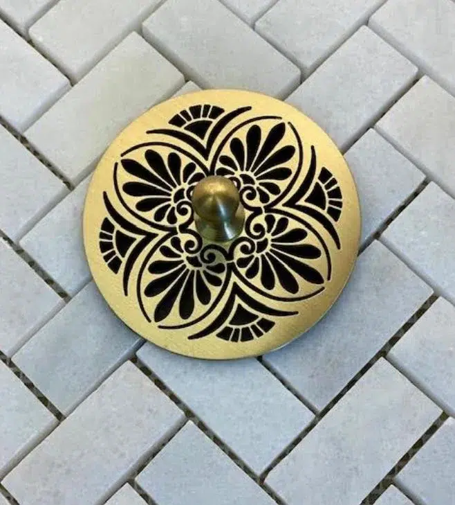 Greek Anthemion Sink Strainer brushed brass