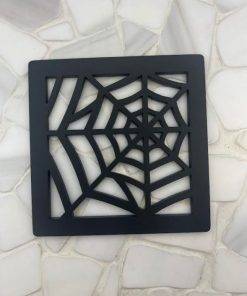 Spider web shower drain matte black by Designer Drains