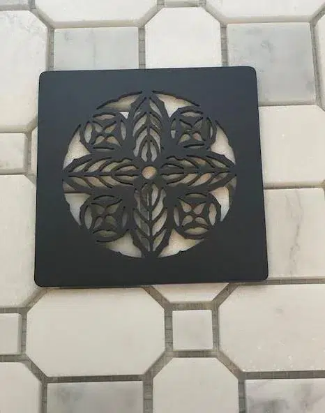Catalan 1400 square shower drain matte black finish by Designer Drains