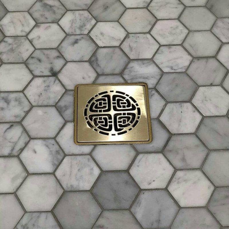 Elements Celtic brass shower drain install