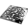 Classic Scrolls No. 6 square drain polished stainless steel by Designer Drains