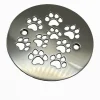 Dog Paws 4.25 round shower drain polished stainless steel
