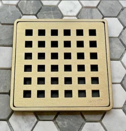Wedi Shower Drain Kit with Trim Champagne Bronze by Designer Drains