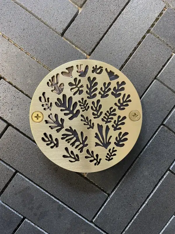 3.25 Inch Spray of Leaves Designer Drains Designer Drains