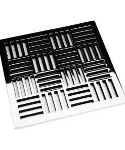 Geometric No. 6 Square shower drain cover, polished stainless steel