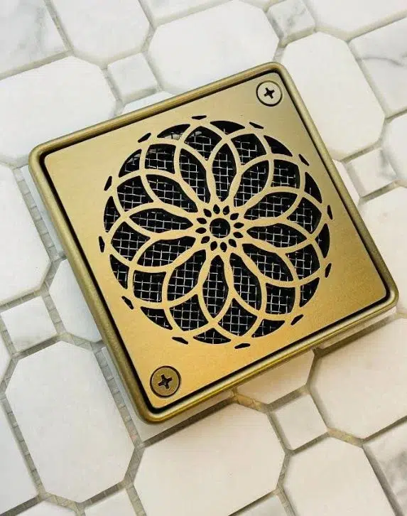 Mandala Schluter shower drain kit Champagne Bronze by Designer Drains