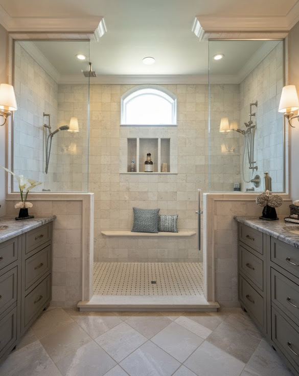 Doorless Shower Insirational Picture