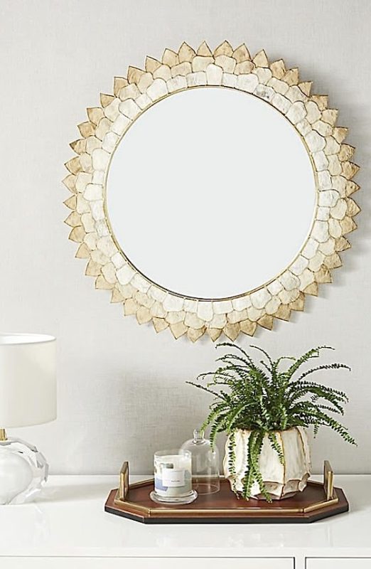 anthropologie penny ombre capiz shell mirror