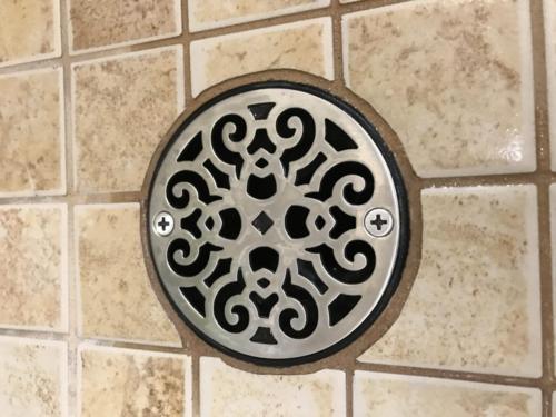 3.25 Round Shower Drain Replacement Classic Scrolls 4