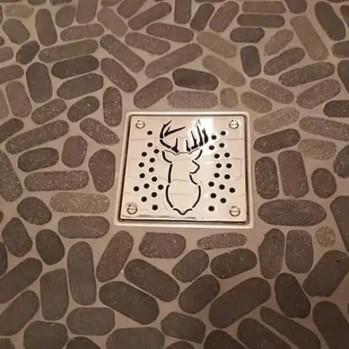 Deer square shower drain cover installation